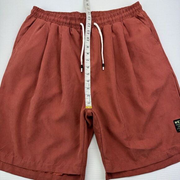 Mens Shorts Size XL Casual Rust Color Pockets Elastic Waist Drawstring - Picture 8 of 9